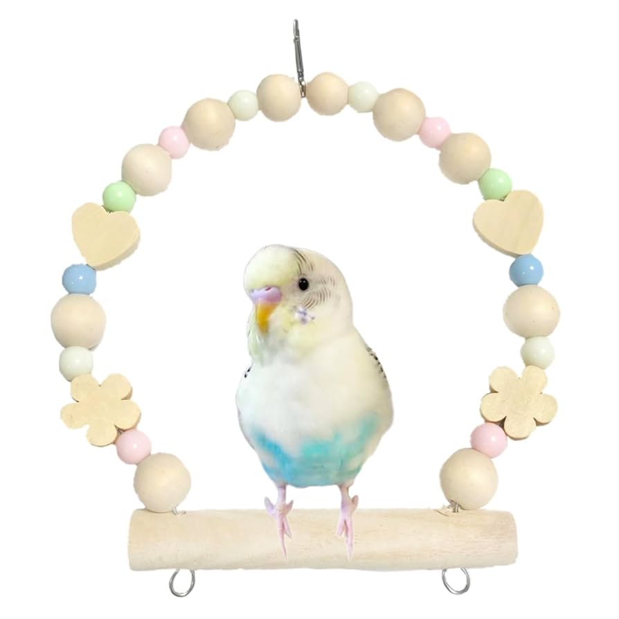 鳥用品　ブランコ　インコ　小鳥　色が選べるハート　お買い得 Amazon | 日本製 安心安全素材 天然木 セキセイインコ 文鳥 小鳥